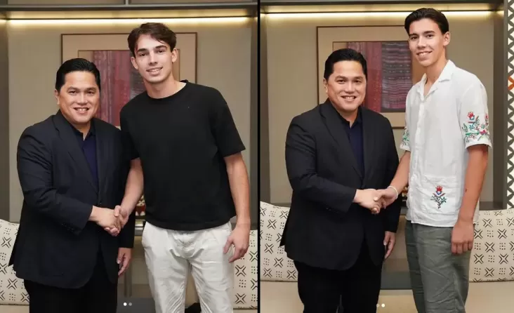 Erick Thohir Berjabat Tangan dengan Geypens dan Dion Markx, Bakal Pemain Naturalisasi Timnas Indonesia