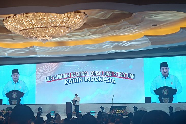 Hadiri Munas Konsolidasi Kadin, Prabowo Komitmen Berikan Peran Besar terhadap Swasta