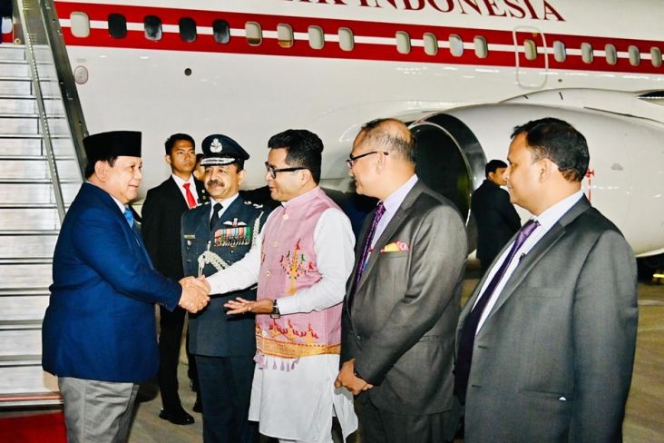 Temui PM Narendra Modi, Presiden Prabowo Tiba pada di India