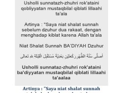 Niat dan Tata Cara Sholat Sunnah Sebelum Dzuhur